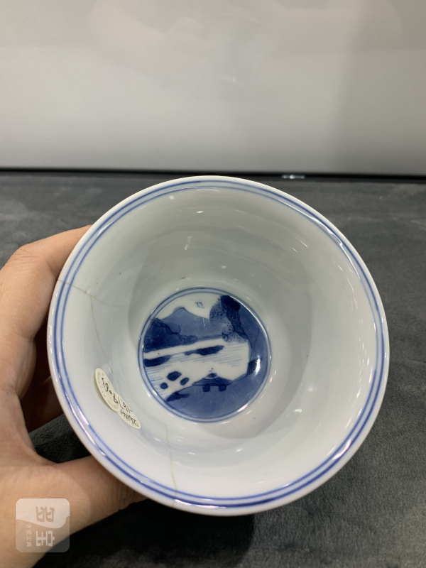 清康熙青花西厢记人物故事纹杯 - 图6